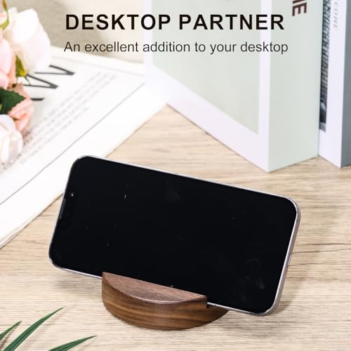 Gosknor Wood Phone Stand, Single Slot Round Phone Holder Portable Mobile