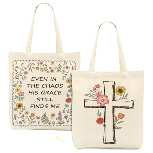 Faith Canvas Tote Bag, Christian Gifts for Women Mama Sister Inspirational Bible Verse Birthday Christmas - color: Bible Verse 858