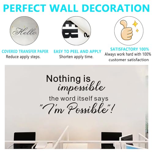 AnFigure Motivational Office Wall Decals: Vinyl Inspiration Quotes Removable Vinyl Wall Stickers for Entrepreneurs and Fitness Enthusiasts in Workspace and Gym Decor X-Large - size: X-Large