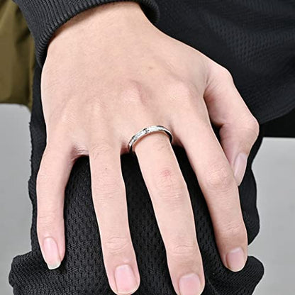 Jude Jewelers 3mm Stainless Steel Christian Cross Eternity Style Stacking Wedding Band Ring - color: Silver