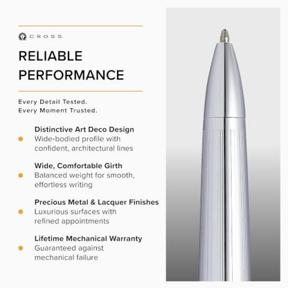 Cross Townsend Lustrous Chrome Ballpoint Pen, Medium Point, Black Ink - color: Lustrous Chrome