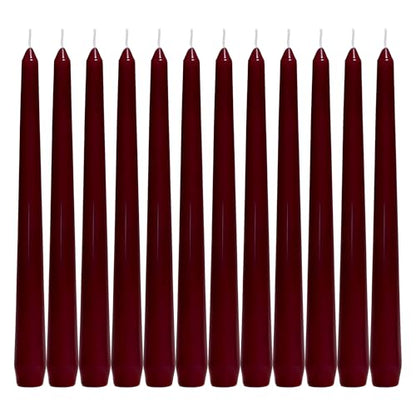 12 Pack Brown Taper Candles丨Taper Candles 10 Inch Dripless丨Unscented & Smokeless Candlesticks Bulk丨7-8 Hours Long Burning Tall Candles丨Ideal for Christmas Weddings Parties Dinner - color: Brown, size: 12 Pack Taper Candle