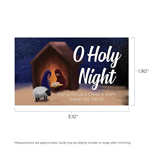 O Holy Night, Isaiah 9:6, Bulk Pack of 25 Christmas Affirmation Scripture Cards for Kids, Pass it On Christian Bible Verse Cards for Sunday School, Childrens Church, & Youth Group Ministry