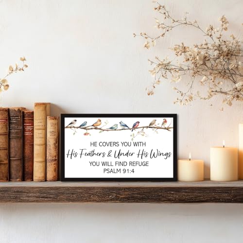 Psalm 9:14 Christian Wood Box Sign Desk Decor,Bible Verse Wooden Block Sign for Scripture Home Farmhouse Bedroom Wall Shelf Tabletop Decor - style: Psalm 9:14