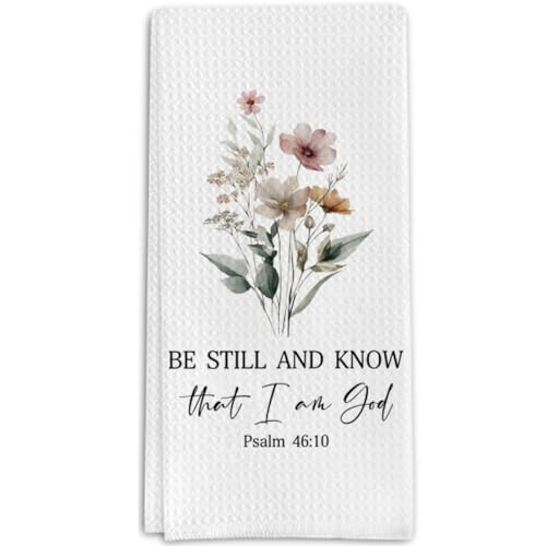 Christian Gifts Kitchen Towels, Bible Verse Psalm 46:10 Decorative Towels for Bar Kitchen Bathroom - color: Psalm