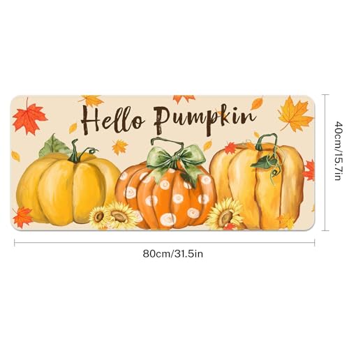 Britimes Large Mouse Pad, Mouse Pad, 31.5 x 15.7 Inch, Fall Orange Pumpkin - color: Hello Pumpkin