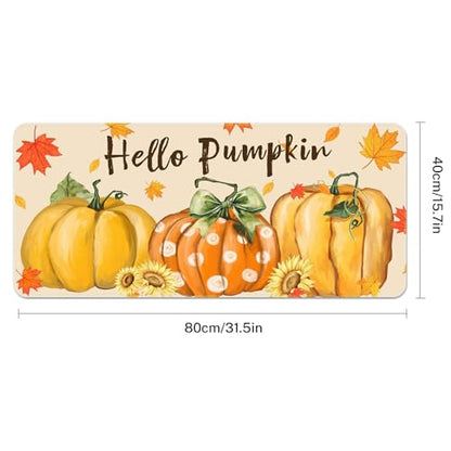 Britimes Large Mouse Pad, Mouse Pad, 31.5 x 15.7 Inch, Fall Orange Pumpkin - color: Hello Pumpkin