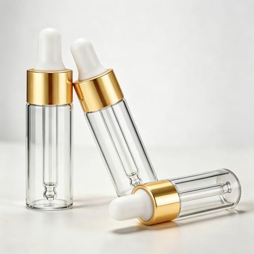 Elfenstall- Empty 10Pcs 5ml Clear Dropper Bottles Small Empty Glass Bottle Sample Containers Liquid Vials for Perfume Essential Oils - color: Clear 2