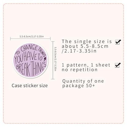 50PCS Purple Motivational Stickers, Inspirational Positive Affirmation Vinyl Decals, Waterproof Aesthetic Quote Stickers for Water Bottle, Laptop, Scrapbook, Skateboard, Luggage, Journal, Teens Girls, - color: Purple Motivational Stickers-3