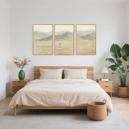 CHDITB 3Pcs Jesus with Lamb Landscape Framed Canvas Wall Art 24x36 Inch - color: Jesus Leaves The 99 Parable of The Lost Sheep, size: 24"L x 36"W
