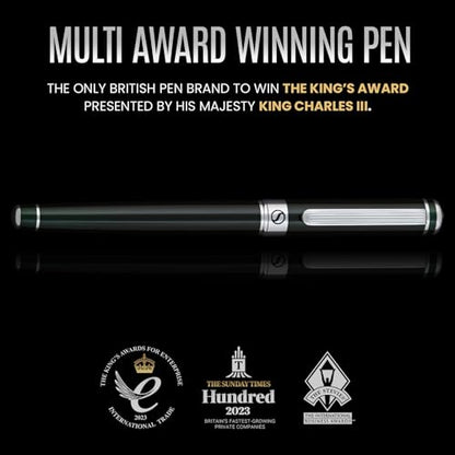 Scriveiner Black Green Rollerball Pen - Stunning Luxury Pen, Chrome Finish, Schmidt Ink Refill, Best Roller Ball Pen Gift Set for Men & Women, Professional, Executive Office - color: 15. Very Dark Black Green with Chrome