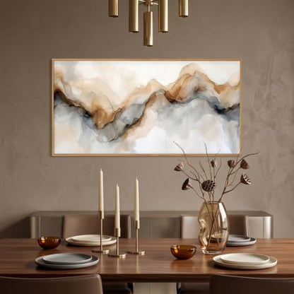 Abstract Neutral Watercolor Framed Canvas Wall Art Set -20"×40" - color: Abstract Neutral Wall Art, size: 20"L x 40"W
