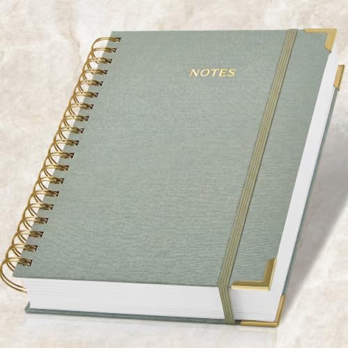 Aesthetic Thick Spiral Notebook Journal For Women in B5 - Linen Hardcover - color: Sage Green, size: B5