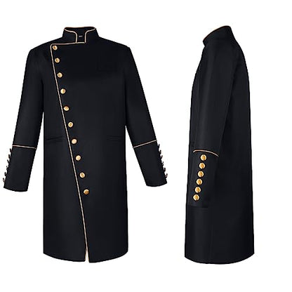 Men's Cassock Choir Short Cassock Minister Robe Clergy Pulpit Liturgical Church Top Coat - color: Gold, size: 3X-Large