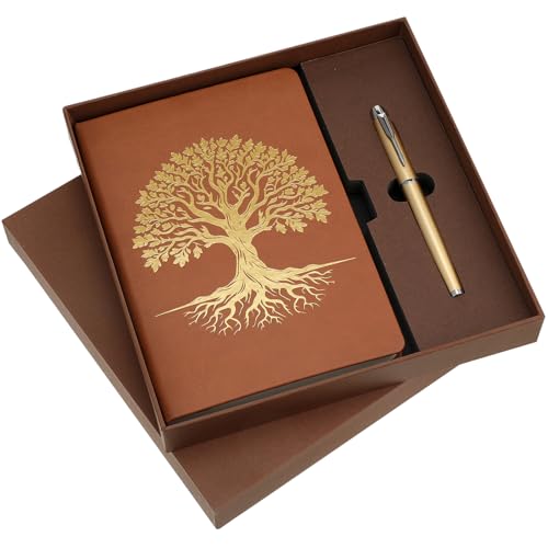 Tree of Life Journal Pen Set, Tree of Life Brown, A5 Lined - color: Brown, style: Tree of Life