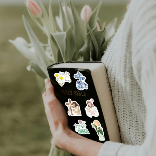 200 PCS Watercolor Colorful Christian Jesus Stickers, Bible Verse Stickers, Waterproof Vinyl Inspirational Decals for Water Bottles, Laptop, Religious Gifts - color: 200 Pcs