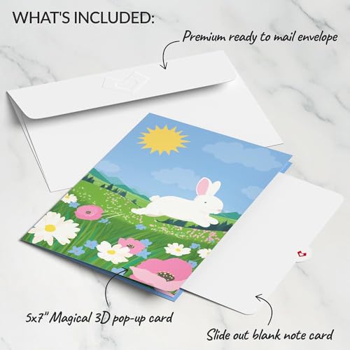 Lovepop Happy Easter Spring Meadow Pop-Up Card with Notecard & Envelope - color: Happy Easter Spring Meadow