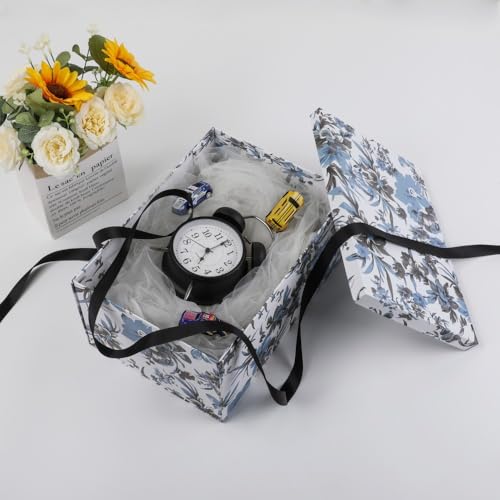 1 Pack Decorative Box 13x9x6 Inch Decorative Storage Boxes with Lids for Home Decor Memory Box for Keepsakes Keepsake Box Large Gift Boxes with Lid - color: 13x9x6Inch-Blue-Pack of 1