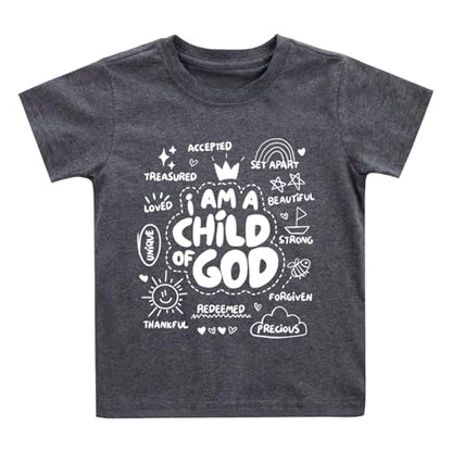 IAM A Child of God Christian Shirts for Kids Toddler Jesus Religious Tee Tops Bible Verse Clothes 2-7 Years - color: Child of God#2, size: 6 Years