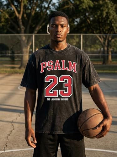 Graphic Tees Summer Women Men Cotton Novelty Oversized Crew Neck Psalm of Bible Christian - color: Black, size: Large
