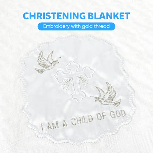 Baptism Blanket Christening Gifts for Girls Boys - color: I Am Child of God Blanket