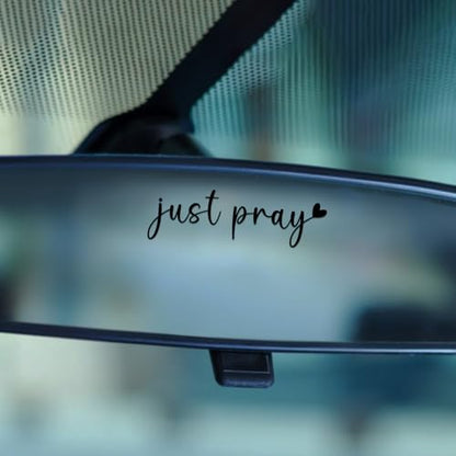 Just Pray Jesus Car Sticker, Christian Rearview Decal - color: Just Pray