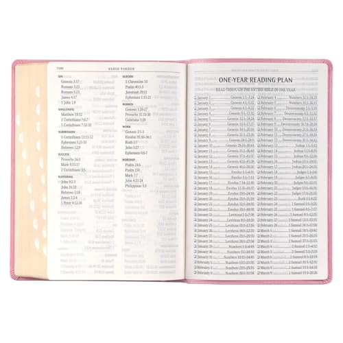 Personalized Pink KJV Bible, Custom Engraved Giant Print Holy Bible, Leathersoft, Red Letter, Thumb Index & Ribbon Marker - Add Any Text - Ideal Gift for Baptism, Confirmation, or Wedding