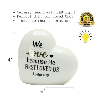 ADAVAS.Y&G Memorial Angel Figurine with LED Light, Sympathy Gifts for Loss of Loved One, Ceramic Remembrance Angel Statue, Bereavement Gift, Funeral Keepsake, in Memory Gift, Batteries Included - color: Christian