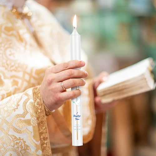 Conelist 2pcs Baptism Candle 10'', Velas para Bautizo Gift Baptism