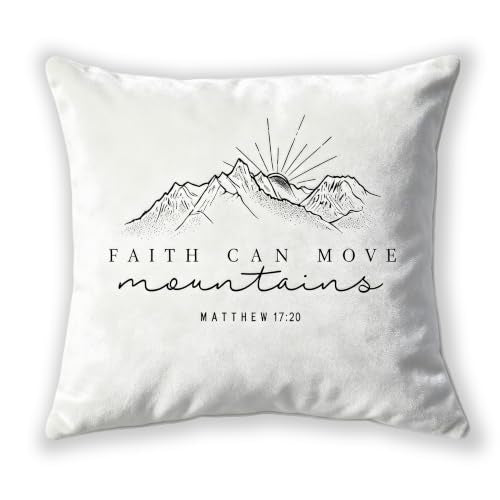 Bible Pillow Cover 18x18, Christian Home Decor - color: White