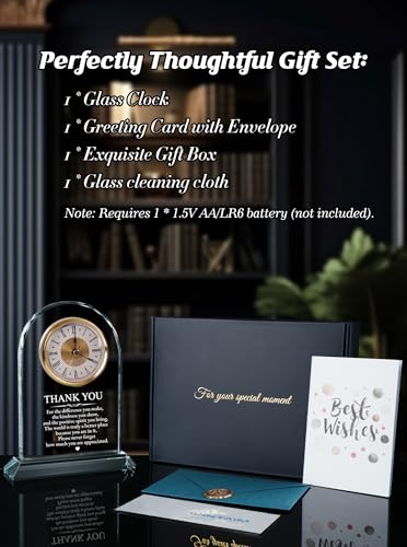 Thank You Gifts for Women Men, Appreciation Glass Desk Clock - color: Thank You Gift