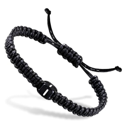 Handmade Letter Initial Bracelets A M K for Women Men Teens Cross Bracelet Black Rope Braided Jewelry Jesus Christian Bracelets Gift - color: I