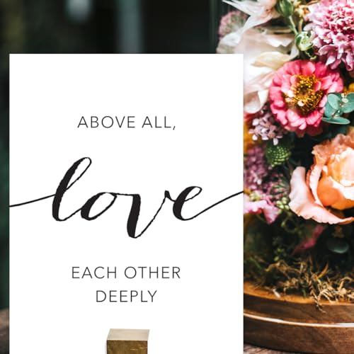 Andaz Press Unframed Black White Wall Art Decor Poster Print, Bible Verses, Above all, love each other deeply, 1 Peter 4:8, 1-Pack - color: 1 Peter 4:8