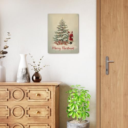 SHQIEUDH Merry Christmas Tree Santa Winter Wall Art Decor Framed 11x14 - color: christmas-05