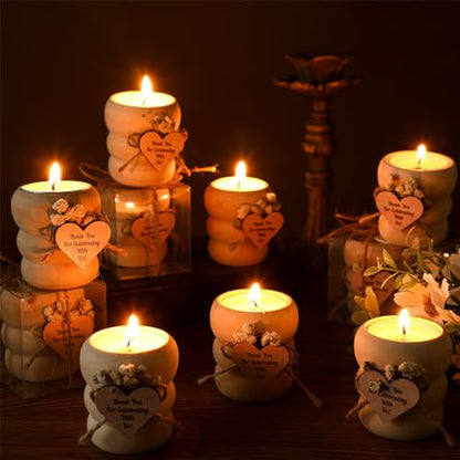 MTLEE 16 Pack Wooden Tealight Candle Holder Kit Guest Gifts, Boho - color: Boho