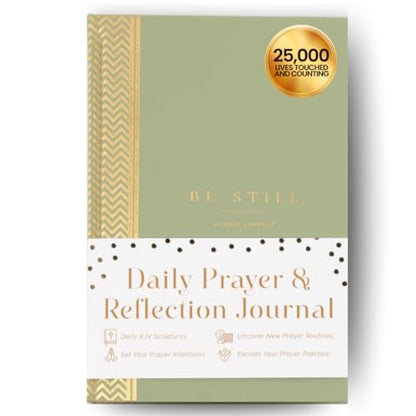 Daily Prayer Journal with Prompts | 90-Day Guided Devotional & Scripture Reflection | Bible Study and Spiritual Growth Tracker | Undated Faith Planner, 5.5x8" - Sage Green Chevron - color: Chevron Sage Green