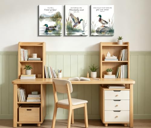 HQQUCC Duck Canvas Wall Art, 12x16 Inch, 3-Piece Set