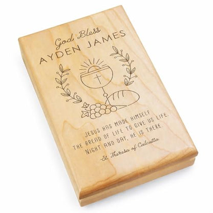 GiftsForYouNow Engraved Communion Chalice Valet Box - color: God Bless