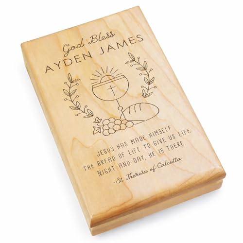 GiftsForYouNow Engraved Communion Chalice Valet Box - color: God Bless