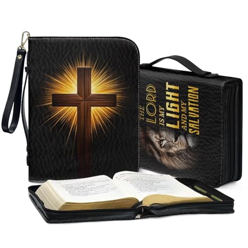 Bible Case for Women Men Large Size Bible Cover Case Book Sleeve Scripture Study Bible Carrier Bag,Size L-2XL - color: Black Cross, size: X-Large