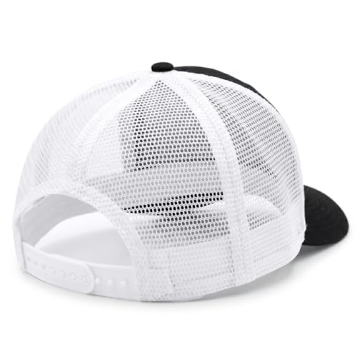 Faith Over Fear Christian Hats for Men Women, American Flag Trucker Hat, Religious Gifts for Thanksgiving Christmas - color: Black/White