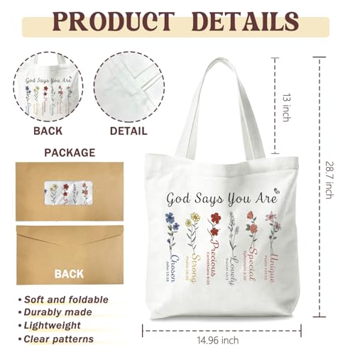 Bible Tote Bags Cute Christian Preppy Canvas Tote Bag Christian Gifts for Women Reusable Shopping Bags(Parent) - color: Bible-6