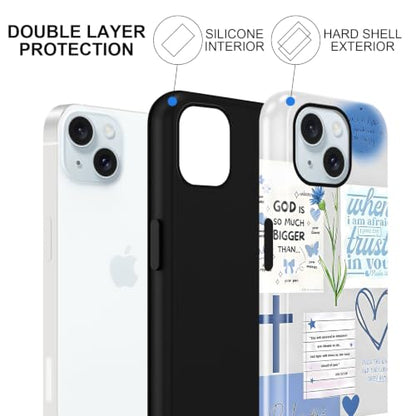Cute Blue Jesus Christian Phone Case for iPhone 15 Plus 6.7'' - color: Blue, size: iPhone 15 Plus
