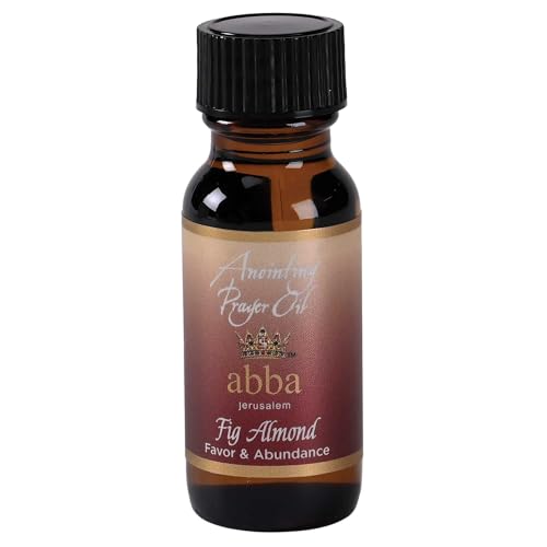 Dicksons Abba Jerusalem Anointing Prayer Oil, Scented Biblical Oil for Prayer, Worship, Home Devotion and Blessing .5 Ounce Favor and Abundance Fig Almond