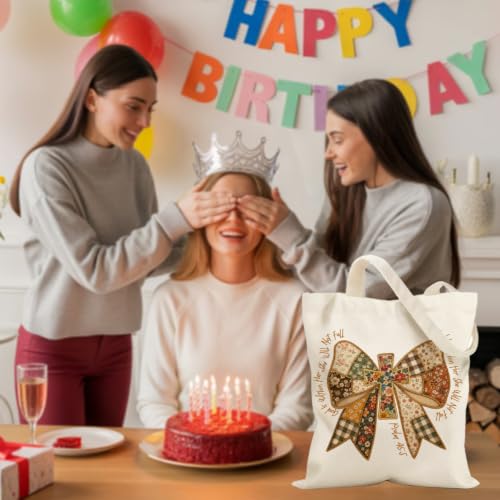 Christian Gifts for Women, Canvas Tote Bag, Faith Gifts for Women Girl Sister Inspirational Religious Gift Birthday - color: Christian 915