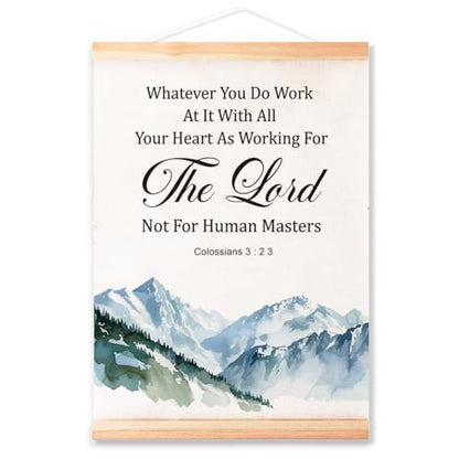 Ybqhd As Working For The Lord Poster Hanger, Christian Bible Verse Wall Art - color: Colossian 3:2 3