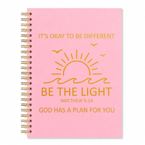 Be The Light Christian Notebook, Matthew 5:14 Journal Gifts for Women - color: Pink7