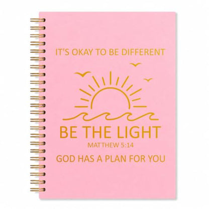 Be The Light Christian Notebook, Matthew 5:14 Journal Gifts for Women - color: Pink7