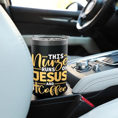 Christian Nurse RN Coffee Registered Nurse Christianity Stainless Steel Insulated Tumbler