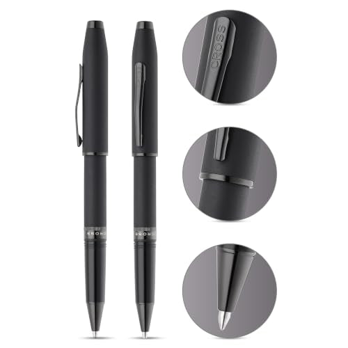 Cross Foundry Matte Black PVD Rollerball Pen, Medium Point, Black Ink - color: Matte Black